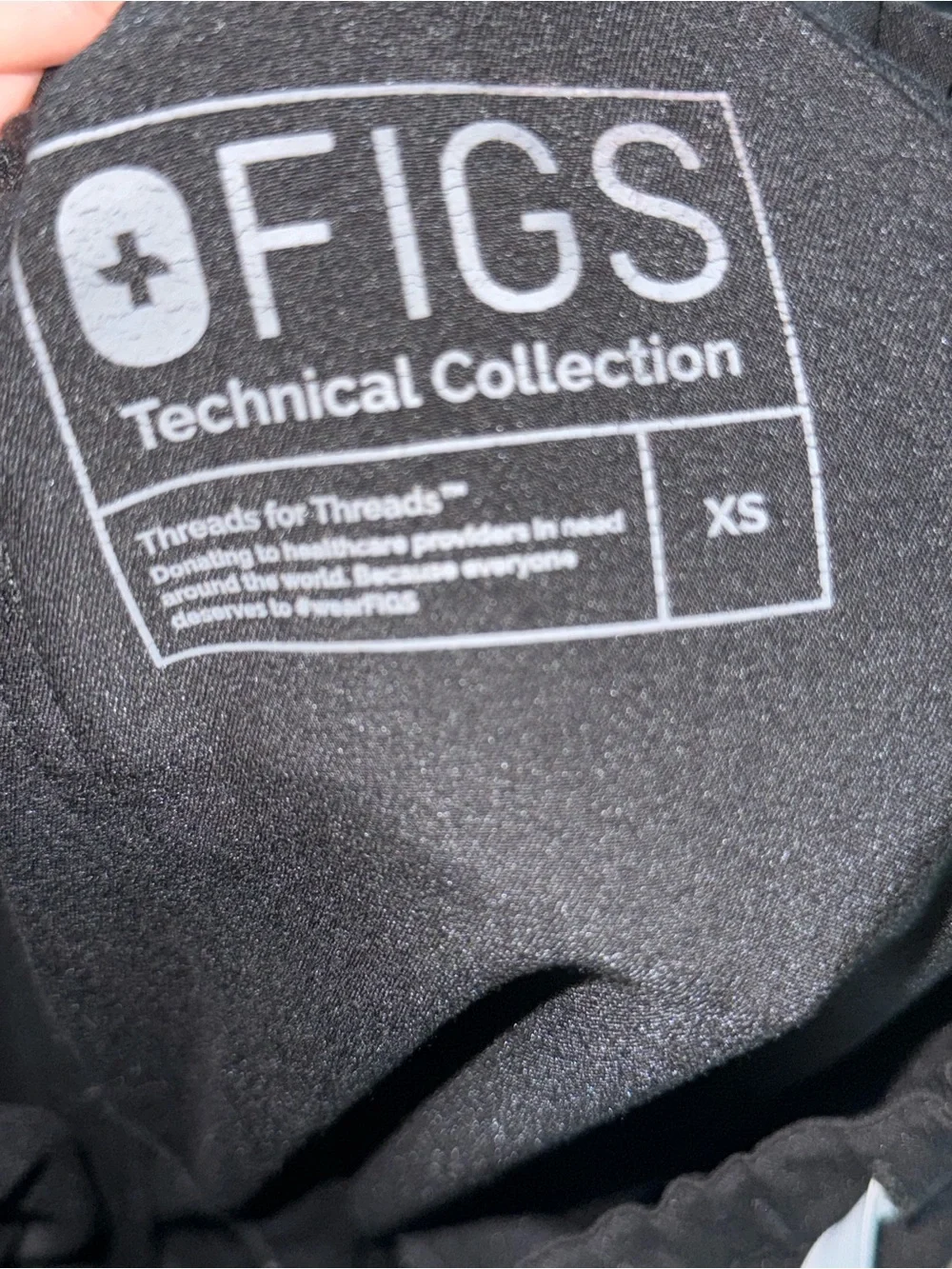 Figs Men's Black straight leg with White Drawstring